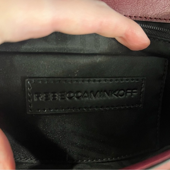 Rebecca Minkoff Chevron Quilted Love Crossbody Leather and Suede Burgundy/Silver - Picture 12 of 12